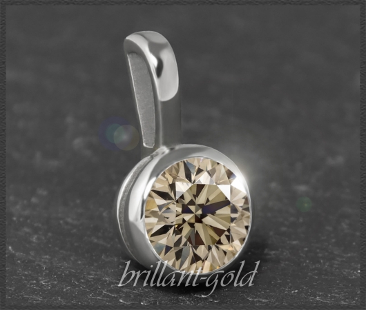 Brillant 585 Gold Gleiter 0,72ct, cognac, VS2